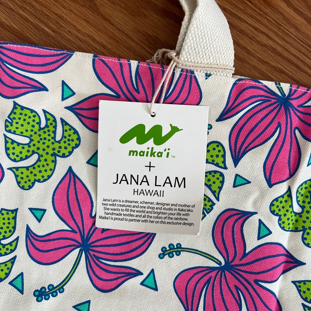 NWT Jana Lam x Foodland Canvas floral tote bag and pouch - Picture 2 of 4